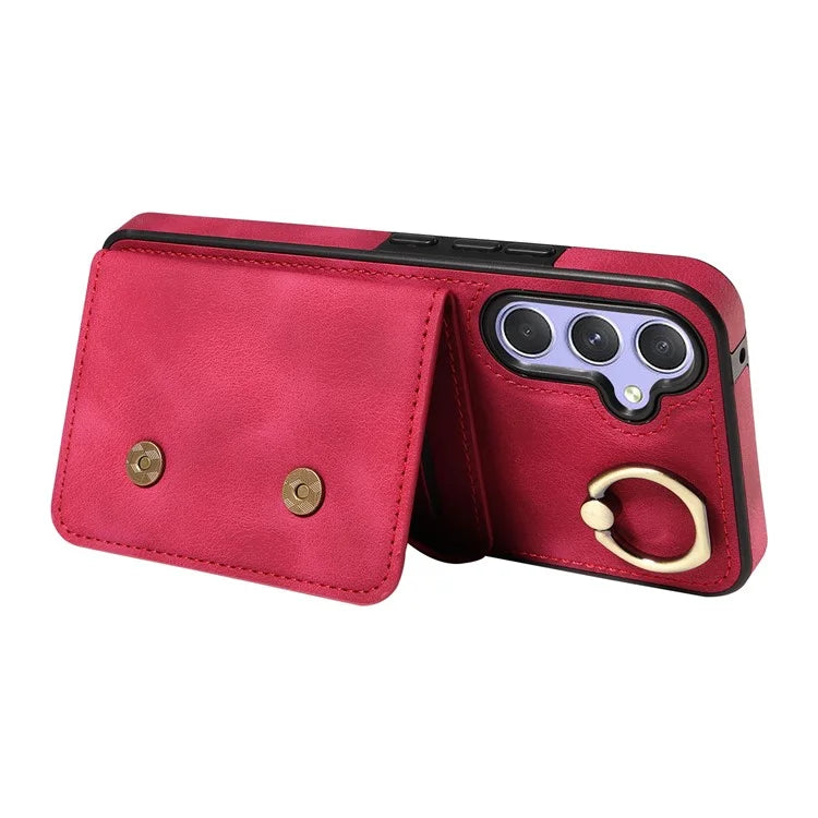 001 For Samsung Galaxy A54 5G Case Card Slots Leather Back Cover Anti-Drop Kickstand