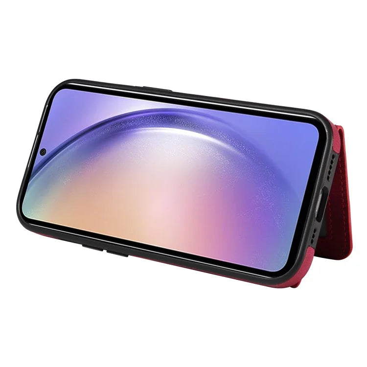 001 For Samsung Galaxy A54 5G Case Card Slots Leather Back Cover Anti-Drop Kickstand