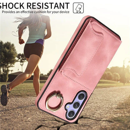 001 For Samsung Galaxy A54 5G Case Card Slots Leather Back Cover Anti-Drop Kickstand