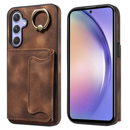 001 For Samsung Galaxy A54 5G Case Card Slots Leather Back Cover Anti-Drop Kickstand