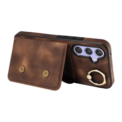 001 For Samsung Galaxy A54 5G Case Card Slots Leather Back Cover Anti-Drop Kickstand