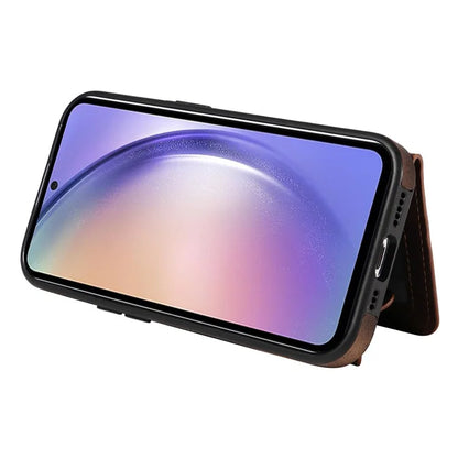 001 For Samsung Galaxy A54 5G Case Card Slots Leather Back Cover Anti-Drop Kickstand