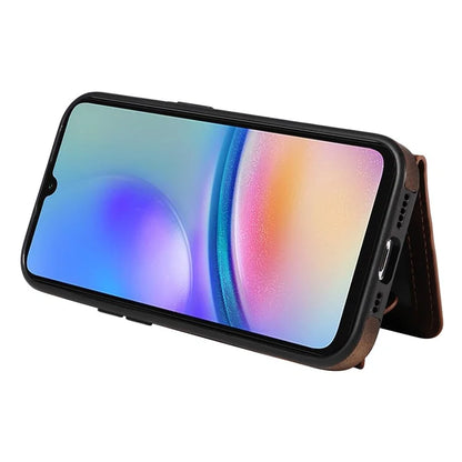 001 For Samsung Galaxy A05s 4G Case Leather + TPU Phone Cover 360-Degree Ring Holder