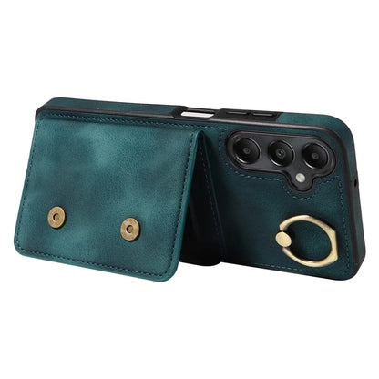 001 For Samsung Galaxy A05s 4G Case Leather + TPU Phone Cover 360-Degree Ring Holder