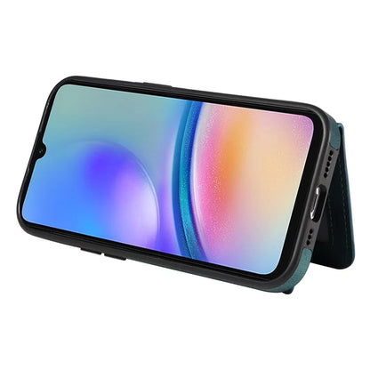 001 For Samsung Galaxy A05s 4G Case Leather + TPU Phone Cover 360-Degree Ring Holder