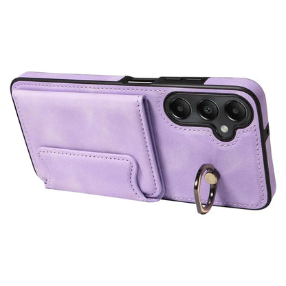 001 For Samsung Galaxy A05s 4G Case Leather + TPU Phone Cover 360-Degree Ring Holder