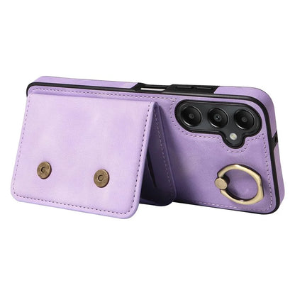 001 For Samsung Galaxy A05s 4G Case Leather + TPU Phone Cover 360-Degree Ring Holder