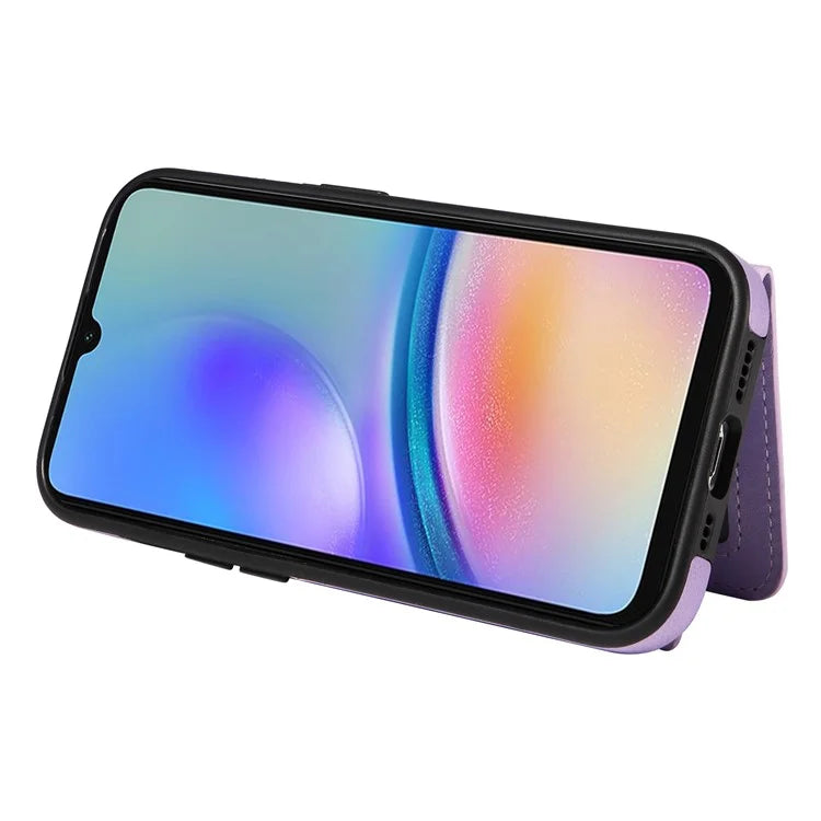 001 For Samsung Galaxy A05s 4G Case Leather + TPU Phone Cover 360-Degree Ring Holder