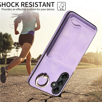 001 For Samsung Galaxy A05s 4G Case Leather + TPU Phone Cover 360-Degree Ring Holder