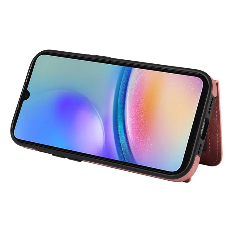 001 For Samsung Galaxy A05s 4G Case Leather + TPU Phone Cover 360-Degree Ring Holder