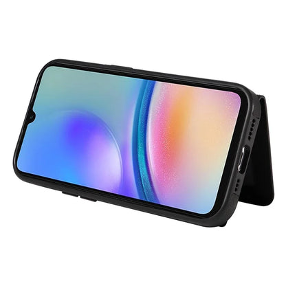 001 For Samsung Galaxy A05s 4G Case Leather + TPU Phone Cover 360-Degree Ring Holder