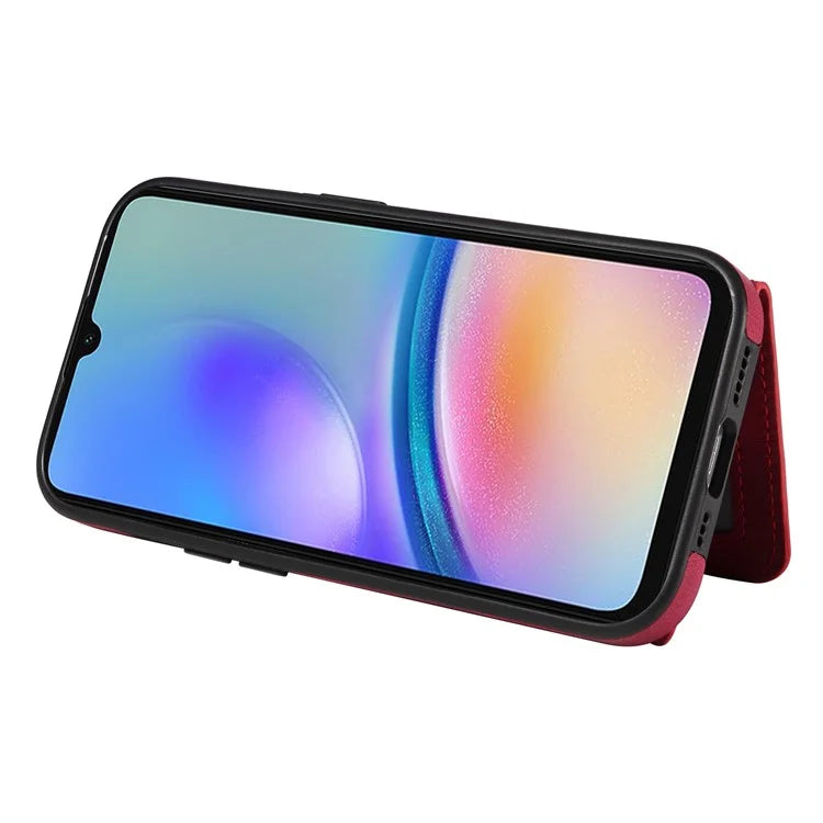 001 For Samsung Galaxy A05s 4G Case Leather + TPU Phone Cover 360-Degree Ring Holder