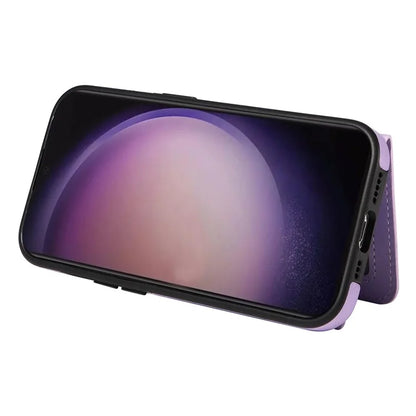 001 For Samsung Galaxy S24 Ultra Case Ring Holder Leather + TPU Anit-Fall Phone Cover