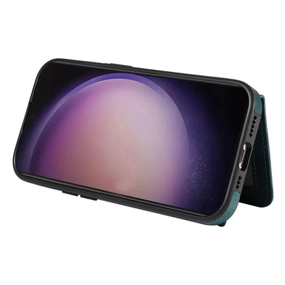 001 For Samsung Galaxy S24 Ultra Case Ring Holder Leather + TPU Anit-Fall Phone Cover