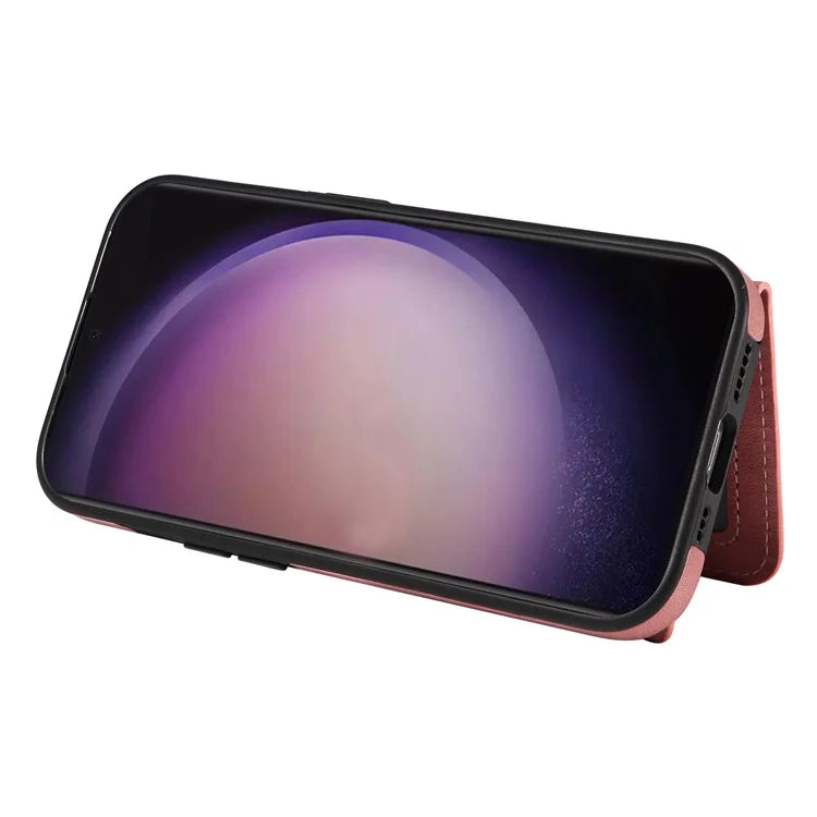 001 For Samsung Galaxy S24 Ultra Case Ring Holder Leather + TPU Anit-Fall Phone Cover