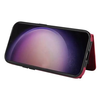 001 For Samsung Galaxy S24 Ultra Case Ring Holder Leather + TPU Anit-Fall Phone Cover