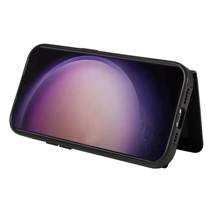 001 For Samsung Galaxy S24 Ultra Case Ring Holder Leather + TPU Anit-Fall Phone Cover