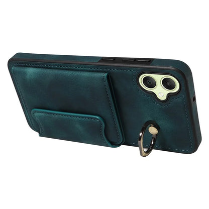 001 For Samsung Galaxy A05 4G Case Secure-Grip Kickstand Leather + TPU Phone Cover