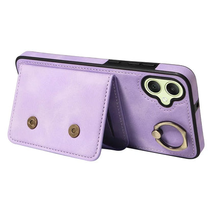 001 For Samsung Galaxy A05 4G Case Secure-Grip Kickstand Leather + TPU Phone Cover