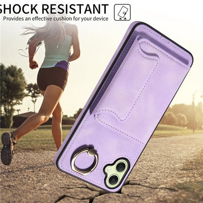 001 For Samsung Galaxy A05 4G Case Secure-Grip Kickstand Leather + TPU Phone Cover