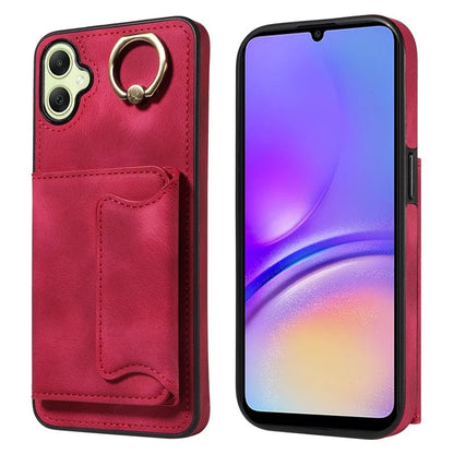 001 For Samsung Galaxy A05 4G Case Secure-Grip Kickstand Leather + TPU Phone Cover