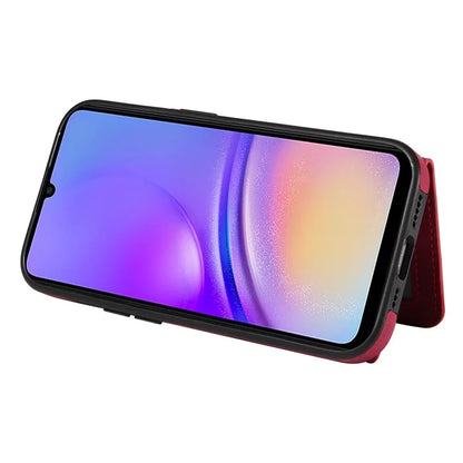 001 For Samsung Galaxy A05 4G Case Secure-Grip Kickstand Leather + TPU Phone Cover