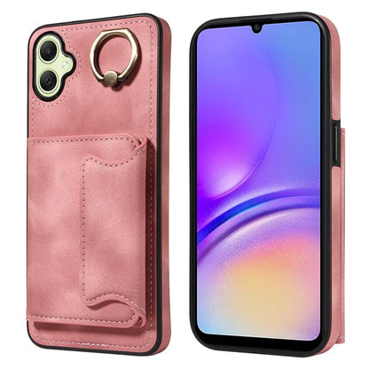 001 For Samsung Galaxy A05 4G Case Secure-Grip Kickstand Leather + TPU Phone Cover