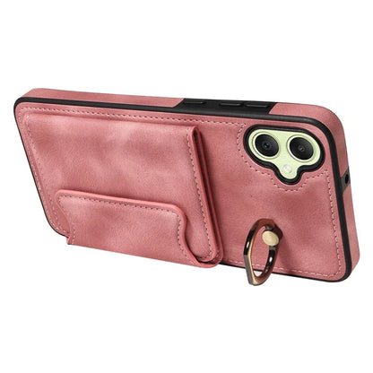 001 For Samsung Galaxy A05 4G Case Secure-Grip Kickstand Leather + TPU Phone Cover