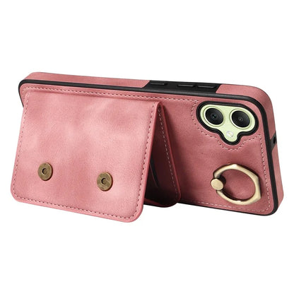 001 For Samsung Galaxy A05 4G Case Secure-Grip Kickstand Leather + TPU Phone Cover