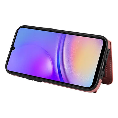 001 For Samsung Galaxy A05 4G Case Secure-Grip Kickstand Leather + TPU Phone Cover