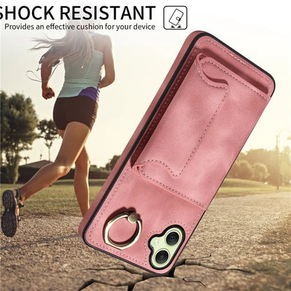 001 For Samsung Galaxy A05 4G Case Secure-Grip Kickstand Leather + TPU Phone Cover