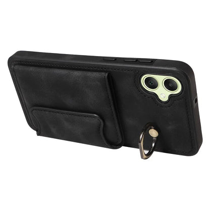 001 For Samsung Galaxy A05 4G Case Secure-Grip Kickstand Leather + TPU Phone Cover