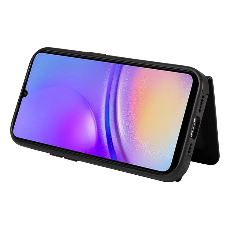 001 For Samsung Galaxy A05 4G Case Secure-Grip Kickstand Leather + TPU Phone Cover