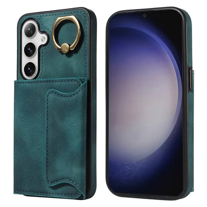 001 For Samsung Galaxy S23 FE Case Rotation Ring PU Leather Magnetic Clasp Phone Back Cover