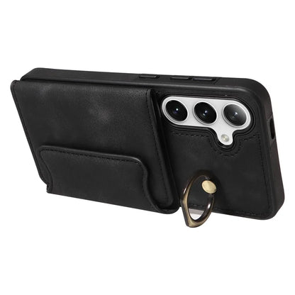 001 For Samsung Galaxy S23 FE Case Rotation Ring PU Leather Magnetic Clasp Phone Back Cover