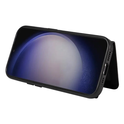 001 For Samsung Galaxy S23 FE Case Rotation Ring PU Leather Magnetic Clasp Phone Back Cover