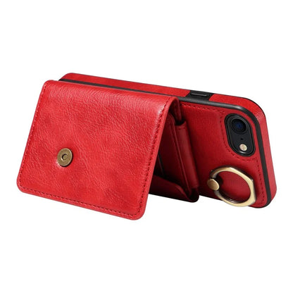 002 For iPhone SE (2022) / SE (2020) / iPhone 8 / 7 / 6s / 6 Case Leather TPU Crossbody Phone Cover Card Holder