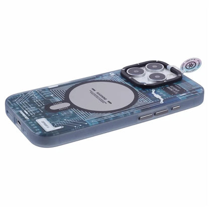 YOUNGKIT Technology Series for iPhone 16 Pro Case Compatible with MagSafe PC+TPU Matte Phone Cover IMD Pattern