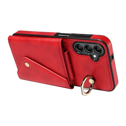 002 For Samsung Galaxy A14 4G / 5G Case Leather Anti-Drop Kickstand Back Cover Crossbody Strap