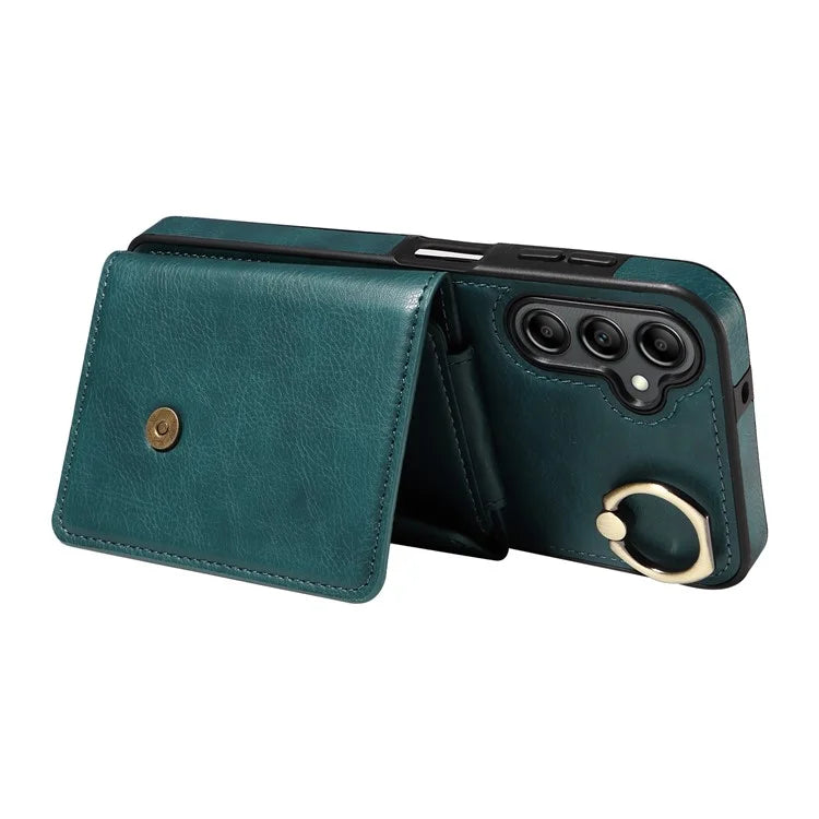 002 For Samsung Galaxy A14 4G / 5G Case Leather Anti-Drop Kickstand Back Cover Crossbody Strap