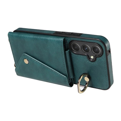 002 For Samsung Galaxy A54 5G Case Leather Card Holder Phone Case Crossbody Strap