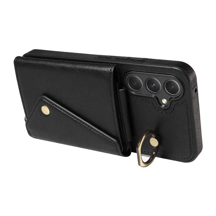 002 For Samsung Galaxy A54 5G Case Leather Card Holder Phone Case Crossbody Strap