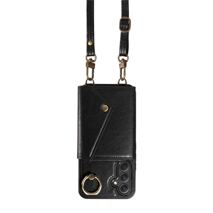 002 For Samsung Galaxy A54 5G Case Leather Card Holder Phone Case Crossbody Strap
