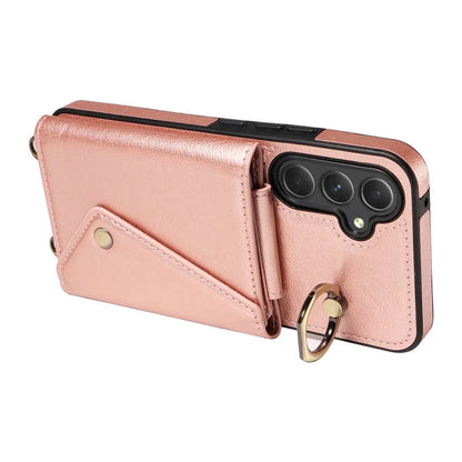 002 For Samsung Galaxy A54 5G Case Leather Card Holder Phone Case Crossbody Strap