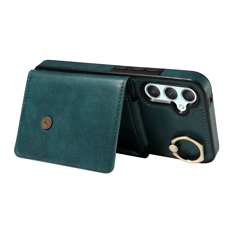 002 For Samsung Galaxy A05s 4G Case Card Holder Kickstand Leather Phone Cover Shoulder Strap