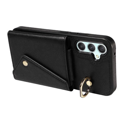 002 For Samsung Galaxy A05 4G Case Card Holder Leather Crossbody Back Cover Anti-Drop Ring Holder
