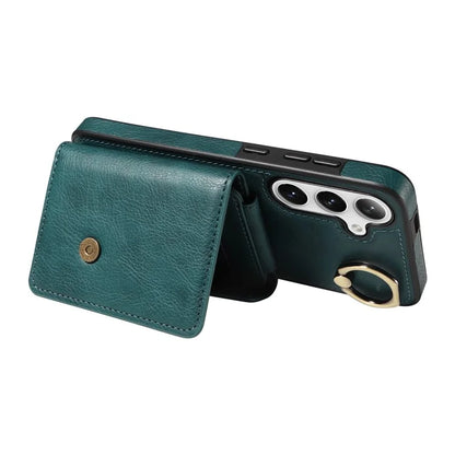 002 For Samsung Galaxy S24 Crossbody Case Leather Phone Cover Finger Ring Holder Kickstand