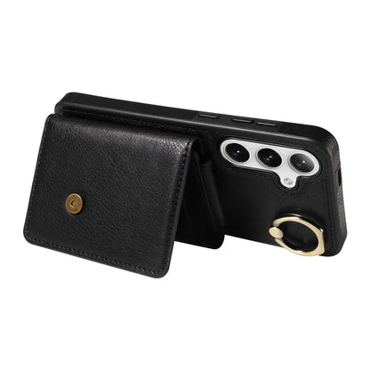 002 For Samsung Galaxy S24 Crossbody Case Leather Phone Cover Finger Ring Holder Kickstand