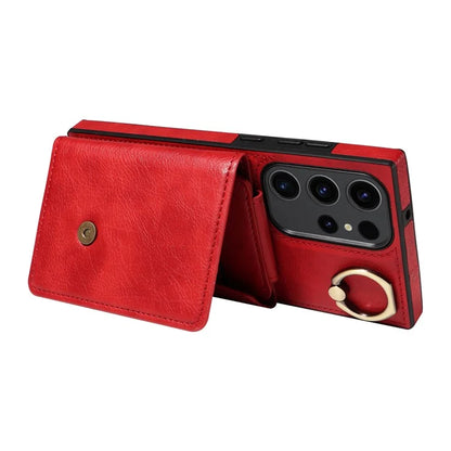 002 For Samsung Galaxy S23 Ultra Case Leather + TPU Crossbody Card Holder Slot Phone Cover