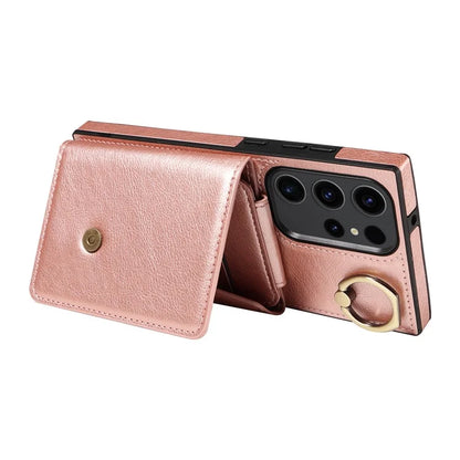 002 For Samsung Galaxy S23 Ultra Case Leather + TPU Crossbody Card Holder Slot Phone Cover